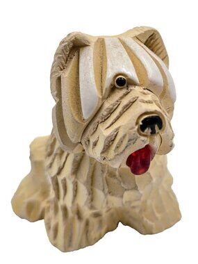Artesania Rinconada Dog Terrier Sheep Dog Figurine Vintage Signed Read